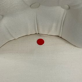 Open Box: LoveShackFancy Tufted Swivel Vanity Chair - Performance Linen Blend White