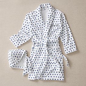 Roller Rabbit Hearts Robe &amp; Hair Wrap Set