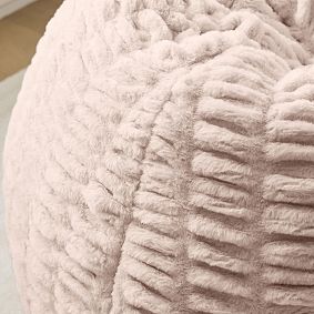 Large Ruched Fur Bean Bag Chair Slipcover Only