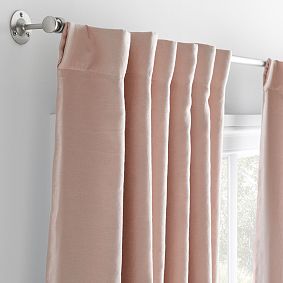 Open Box: Belgian Linen Ruffle Blackout Curtain (52"W x 108"L) - Dusty Rose