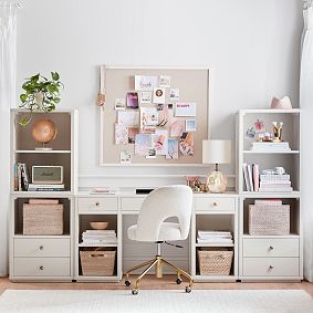 Keaton Storage Desk &amp; Bookcase Super Set (100"w x 17"d)