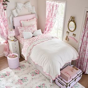 LoveShackFancy Garden Damask Smocked Light-Filtering Curtain