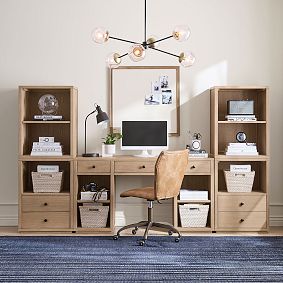 Keaton Storage Desk &amp; Bookcase Super Set (100"w x 17"d)