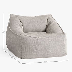Large Bouclé Twill Gravel Modern Bean Bag Lounger
