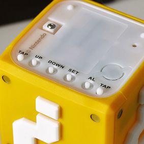 Super Mario<sup>&trade;</sup> Question Mark Block Light-Up Alarm Clock