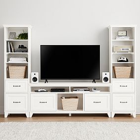 Hampton Media Tower with Drawers (100")