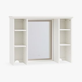 Dorm Light Up Desk Hutch With Mirror (36.5"w x 8"d)