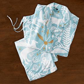 Harry Potter<sup>&trade;</sup> Magical Damask Organic Flannel Pajama Set - Mystic Mint