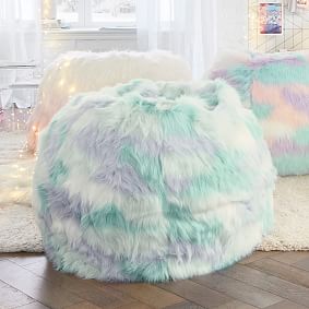 Large Faux Fur Unicorn Cool Bean Bag Chair