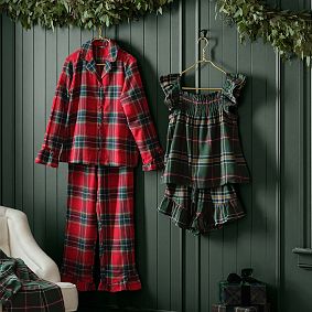 Hill House Home Festive Tartan Flannel Short Pajama Set