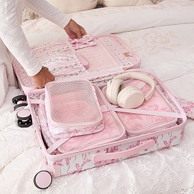 LoveShackFancy Pink Damask Hardsided Carry-on Luggage