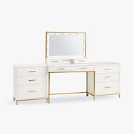 Blaire Marquee Vanity Desk with Drawers (90"w x 18"d)