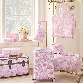 LoveShackFancy Pink Damask Hardsided Carry-on Luggage