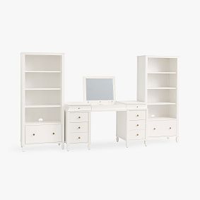 Charlotte Smart Storage Flip Top Desk &amp; Bookcase Set (58"w x 22"d)