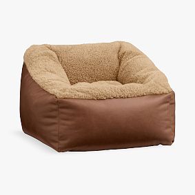 Large Faux Shearling Fur Modern Bean Bag Lounger