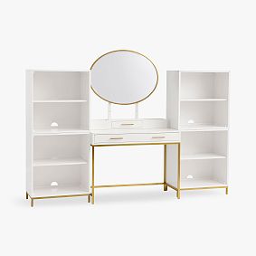 Blaire Vanity Desk with 4 Cubbies (90"w x 18"d)