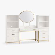 Blaire Vanity Desk with Cubbies and Drawers (90"w x 18"d)