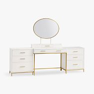 Blaire Vanity Desk with Drawers (90"w x 18"d)