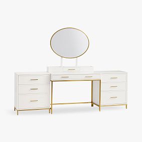 Blaire Vanity Desk with Drawers (90"w x 18"d)