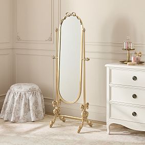 LoveShackFancy Bow Swivel Floor Mirror