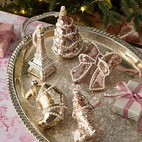 LoveShackFancy Paris Mercury Glass Ornaments, Set of 5