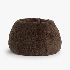 Large Faux Shearling Chocolate Faux Fur Bean Bag Chair