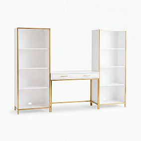 Blaire Classic Desk with 2 Bookcases (94"w x 18"d)