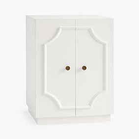 Open Box: Dorm Polished Mini Fridge Cabinet (30") - Simply White, Gold