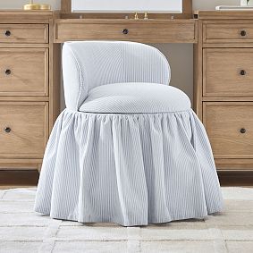 Mallory Skirted Storage Vanity Chair