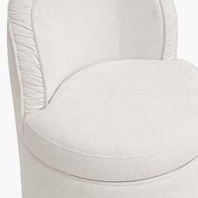 Piped Swivel Vanity Chair with Storage