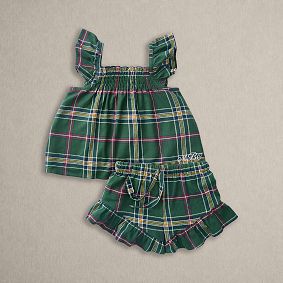 Hill House Home Festive Tartan Flannel Short Pajama Set