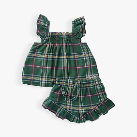 Hill House Home Festive Tartan Flannel Short Pajama Set