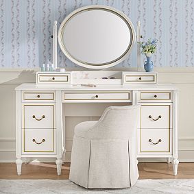 LoveShackFancy Parisian Storage Vanity Desk (56"w x 20.5"d)