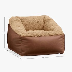 Large Faux Shearling Fur Modern Bean Bag Lounger