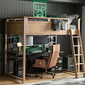 Locker Smart Gaming Desk with Light-Up Hutch (70"w x 28"d)