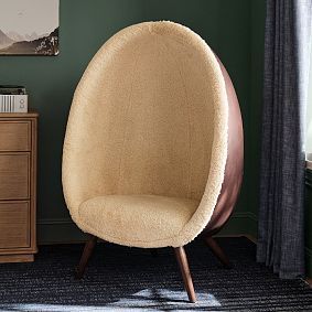Faux Suede Chesnut Cave Chair