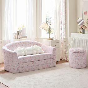 LoveShackFancy Tufted Round Storage Ottoman