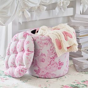 LoveShackFancy Tufted Round Storage Ottoman