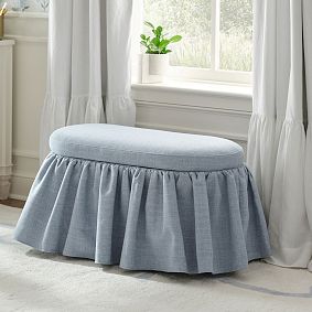 Skirted Oval Storage Bench (33.5")