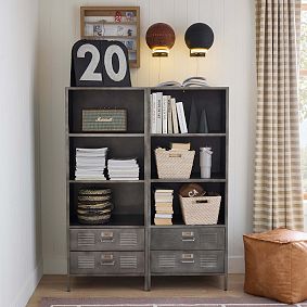 Locker Bookcase with Storage Drawers (24")