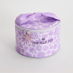 Pink Palm Puff Train Case