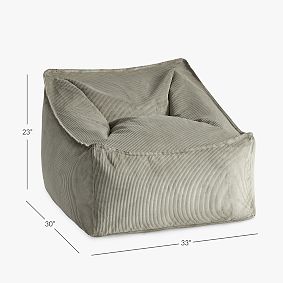 Large Corduroy Dusty Olive Modern Bean Bag Lounger