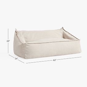 Double Eco Performance Textured Weave Oat Modern Bean Bag Lounger