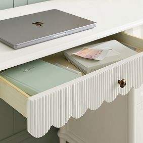 Chris Loves Julia Scallop Storage Desk (65"w x 19"d)