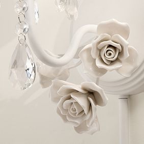 LoveShackFancy Floral Crystal Bead Plug-In Sconce (13.6")