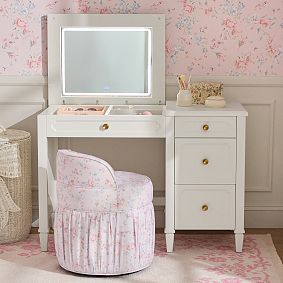 LoveShackFancy Windsor Rose Leona Vanity Stool