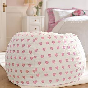 Large Roller Rabbit Heart Bean Bag Chair Slipcover Only