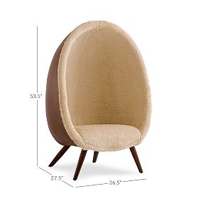 Faux Suede Chesnut Cave Chair