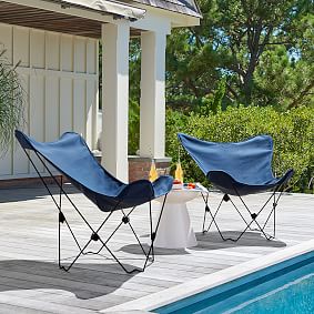 Canvada Ink Blue Indoor/Outdoor Butterfly Chair