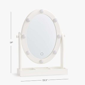 Oval Marquee Vanity Mirror (16"w x 19"d)